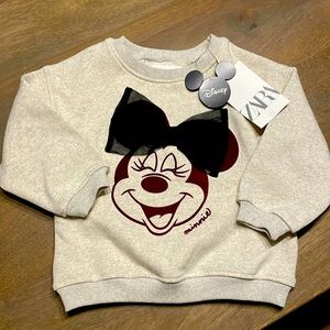 ZARA KIDS- Minnie Mouse NWT Sweatshirt - 2YRS